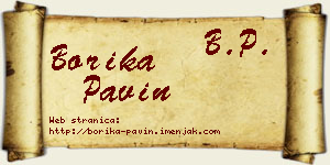 Borika Pavin vizit kartica